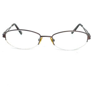 Bulova Karis‎ Eyeglasses Rectangular Brown Rectangle Half Rim 52-18-135 H4184